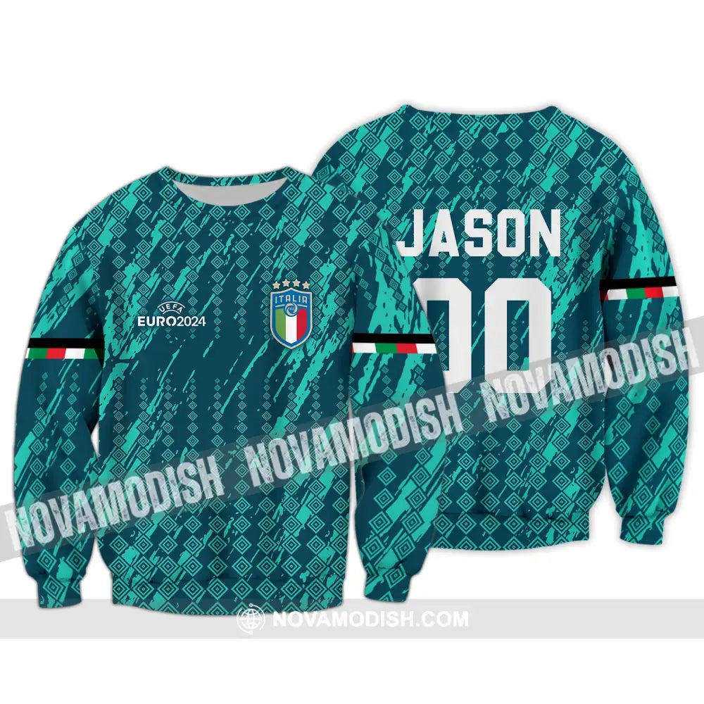Unisex Shirt - Custom Name And Number Shirt Euro 2024 Shirt Italia National Team Shirt Long Sleeve / S T-shirt