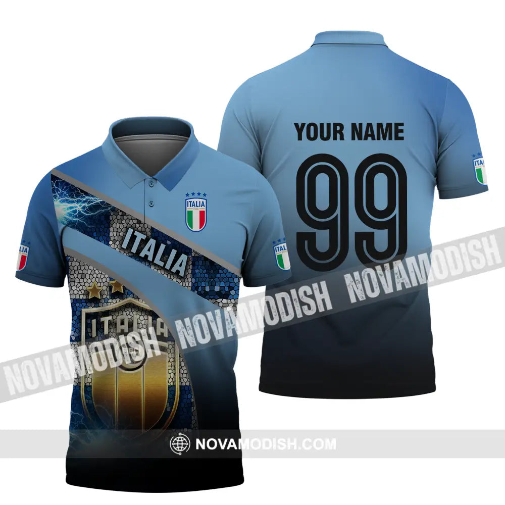 Unisex Shirt - Custom Name And Number Euro 2024 Shirt Italia National Team Polo Shirt / S T-shirt