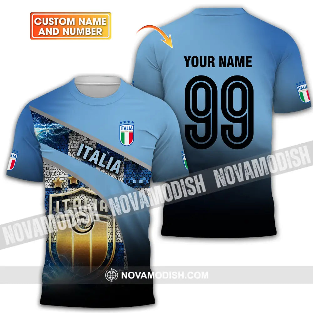 Unisex Shirt - Custom Name And Number Euro 2024 Shirt Italia National Team T-shirt