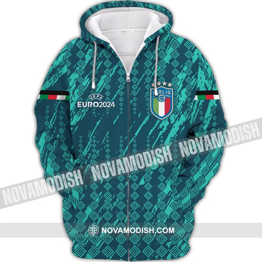 Unisex Shirt - Custom Name And Number Shirt Euro 2024 Shirt Italia National Team Shirt Zipper Hoodie / S T-shirt