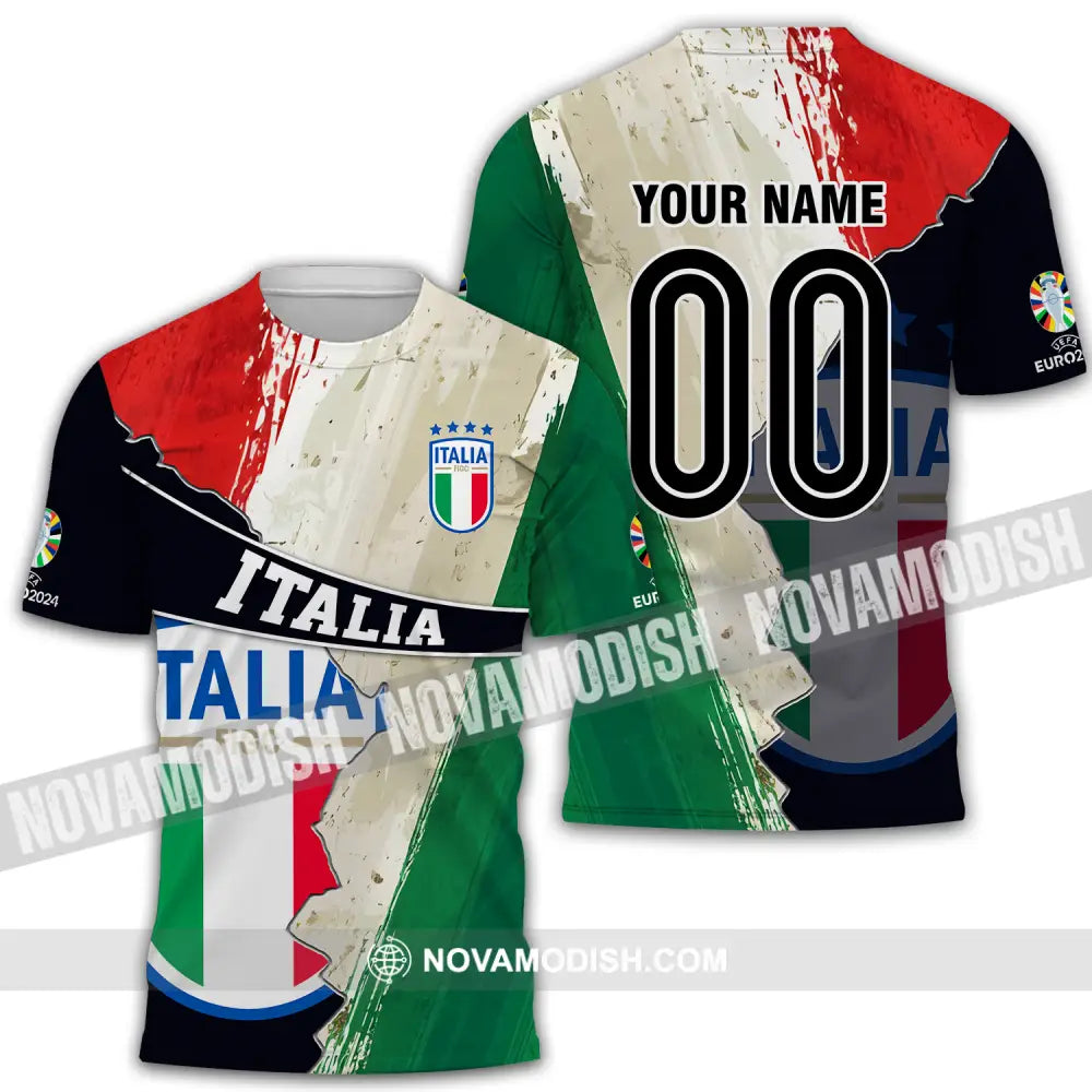 Unisex Shirt - Custom Name And Number Euro 2024 Shirt Italia T-Shirt / S T-shirt