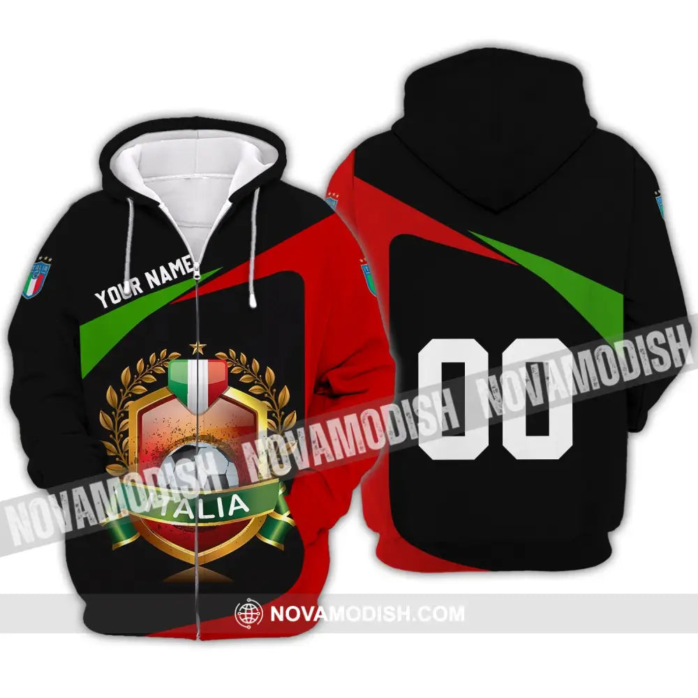 Unisex Shirt - Custom Name And Number Euro 2024 Shirt Italia Team Champion Zipper Hoodie / S T-shirt