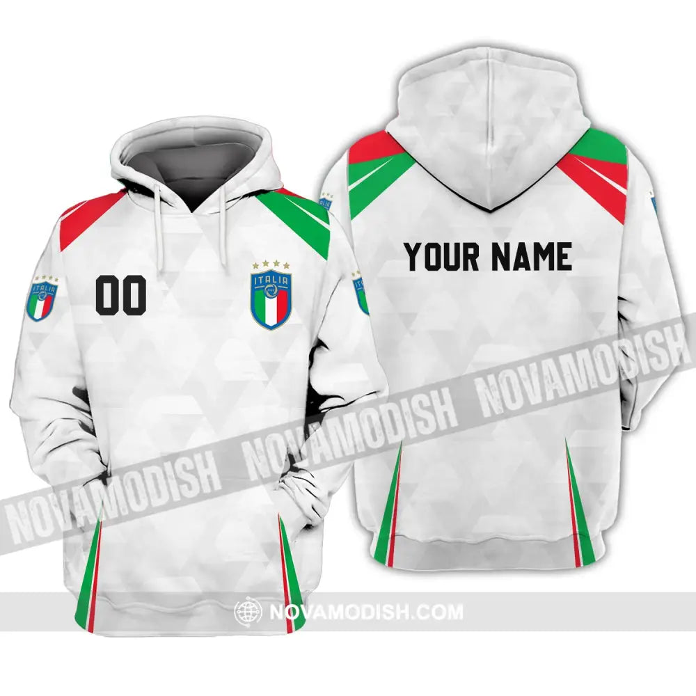 Unisex Shirt - Custom Name And Number Euro 2024 Shirt Italia Team Hoodie / S T-shirt