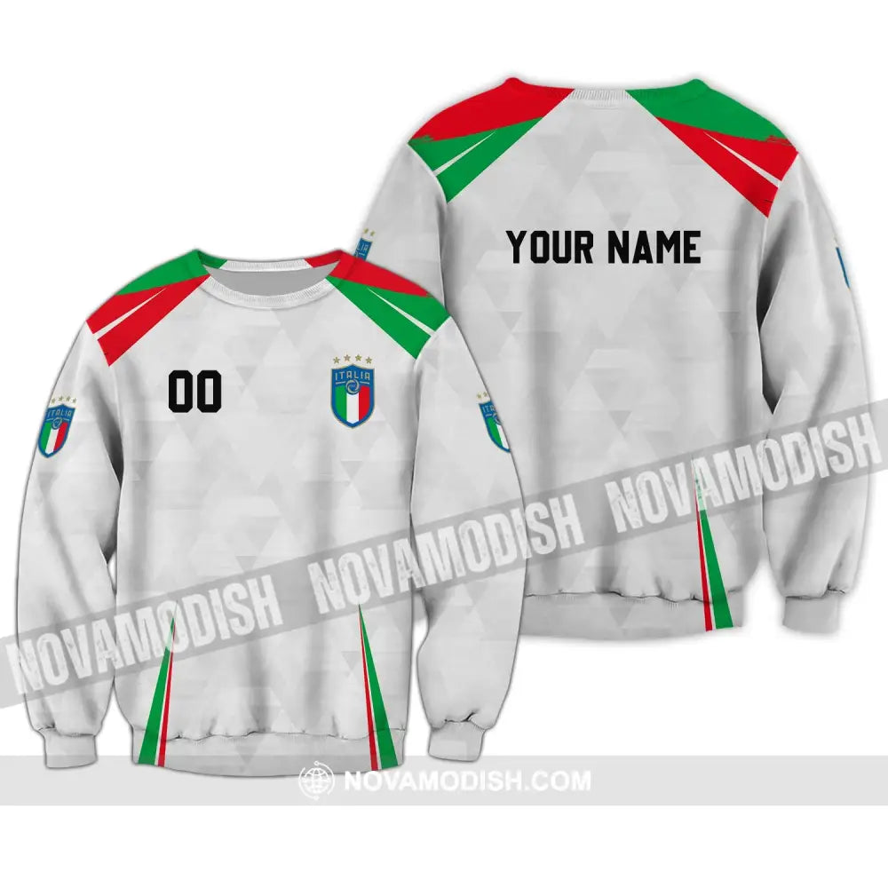 Unisex Shirt - Custom Name And Number Euro 2024 Shirt Italia Team Long Sleeve / S T-shirt