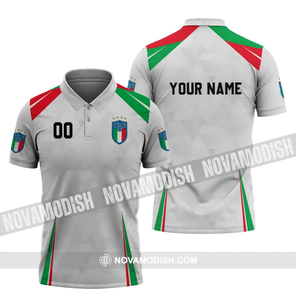 Unisex Shirt - Custom Name And Number Euro 2024 Shirt Italia Team Polo Shirt / S T-shirt