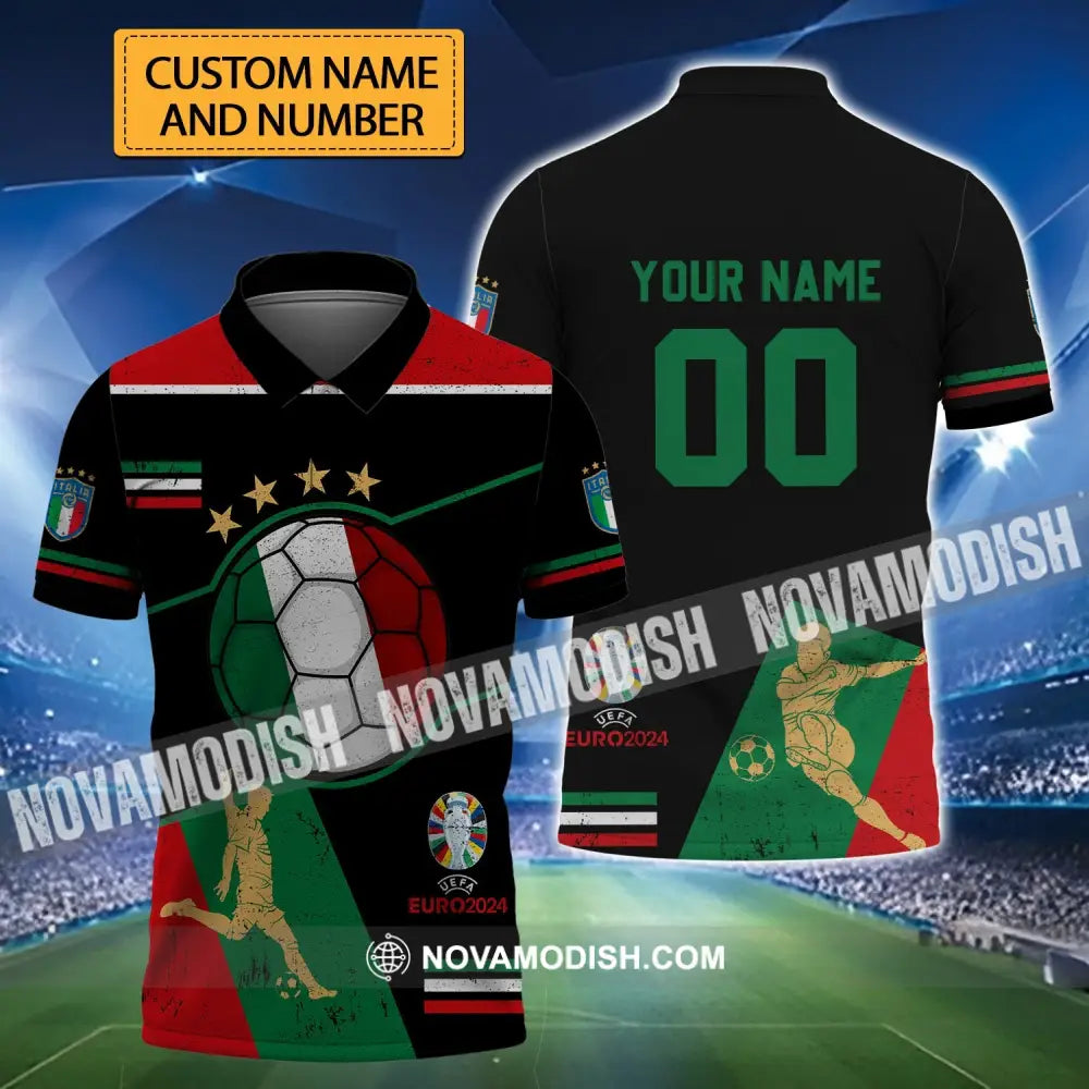 Unisex Shirt - Custom Name And Number Shirt Euro 2024 Italia Team T-shirt