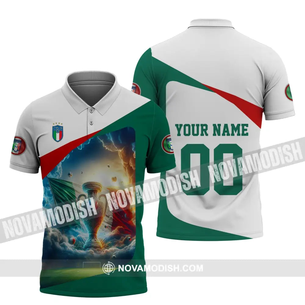 Unisex Shirt - Custom Name And Number Euro 2024 Italy Cup Shirt Polo Shirt / S T-shirt