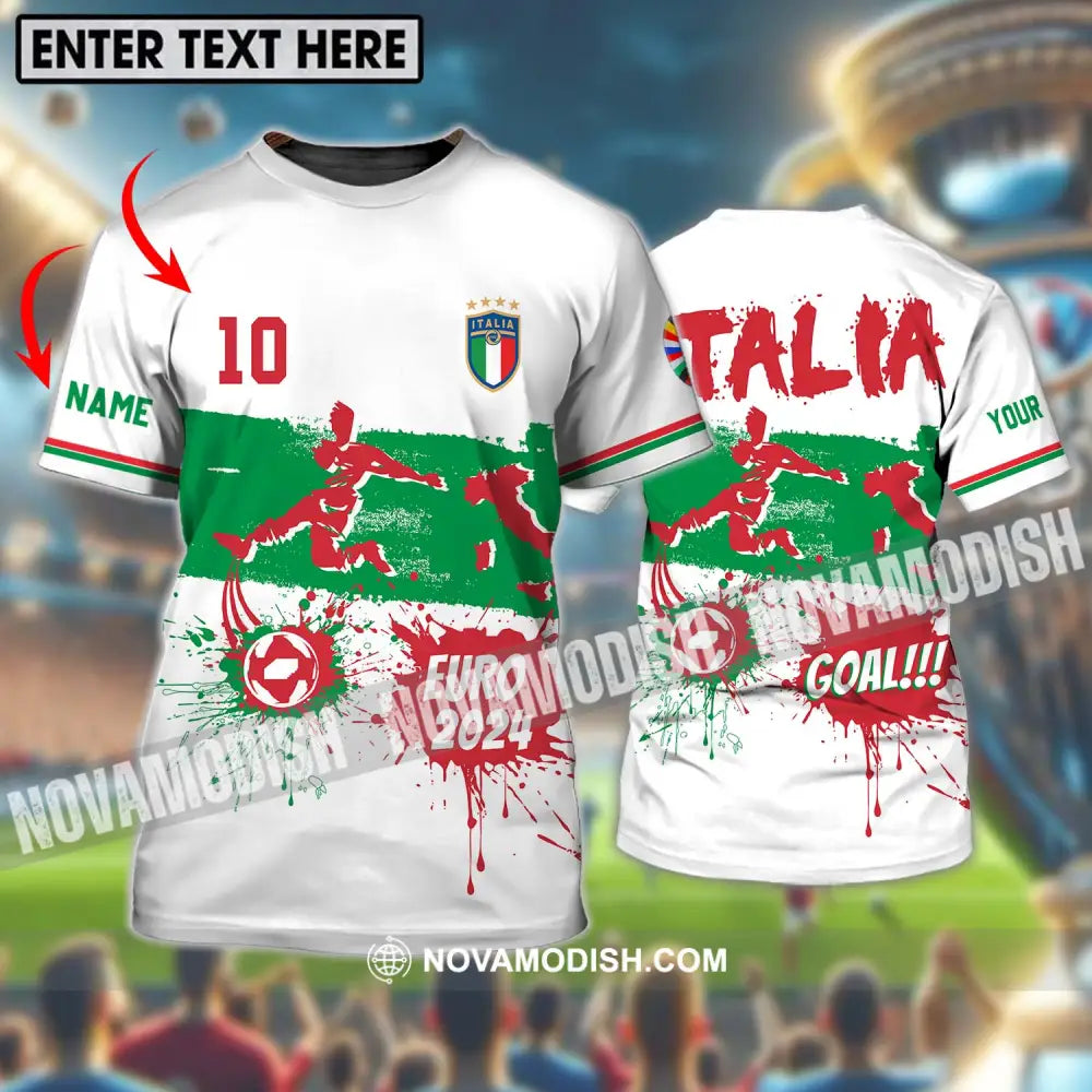 Unisex Shirt - Custom Name And Number Shirt Euro 2024 Italy National Team Goal! T-shirt