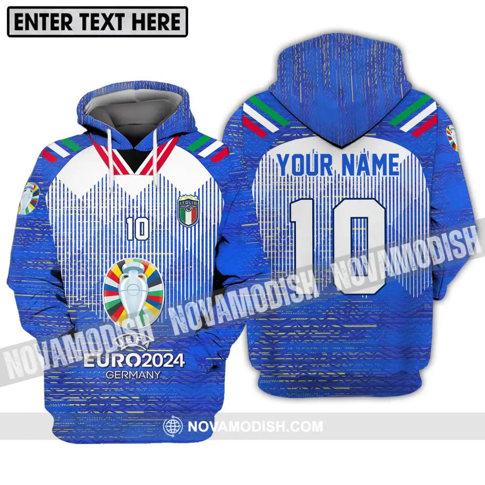 Unisex Shirt - Custom Name And Number Shirt Euro 2024 Italy National Team Hoodie / S T-shirt