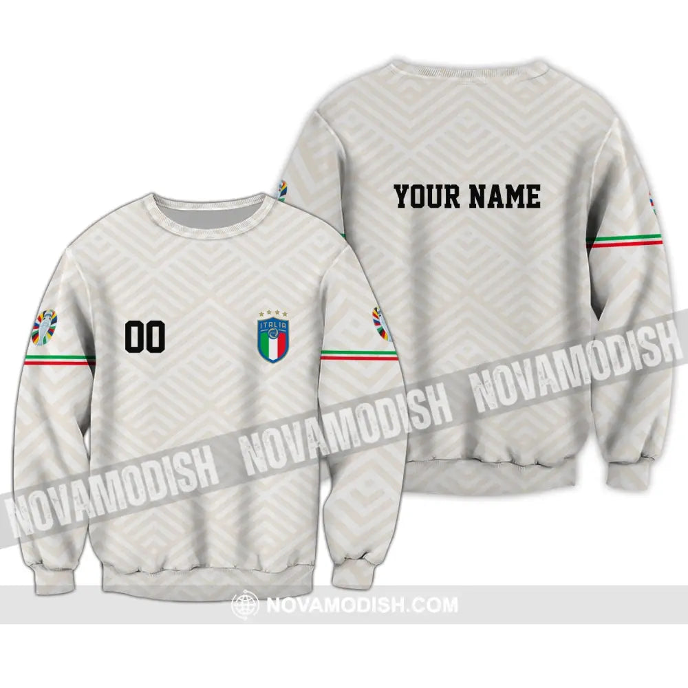 Unisex Shirt - Custom Name And Number Euro 2024 Shirt Italy National Team Long Sleeve / S T-shirt