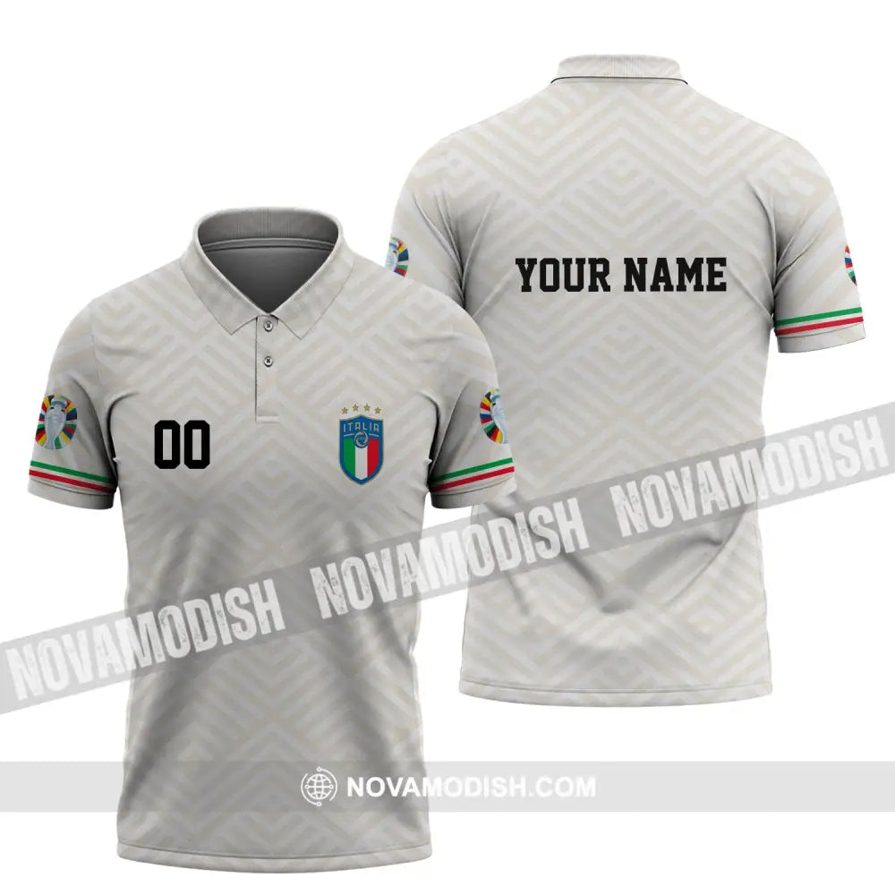 Unisex Shirt - Custom Name And Number Euro 2024 Shirt Italy National Team Polo Shirt / S T-shirt
