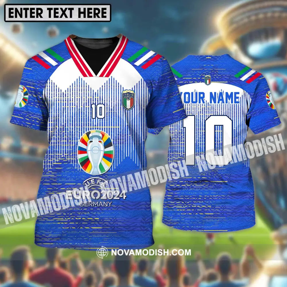 Unisex Shirt - Custom Name And Number Shirt Euro 2024 Italy National Team T-shirt