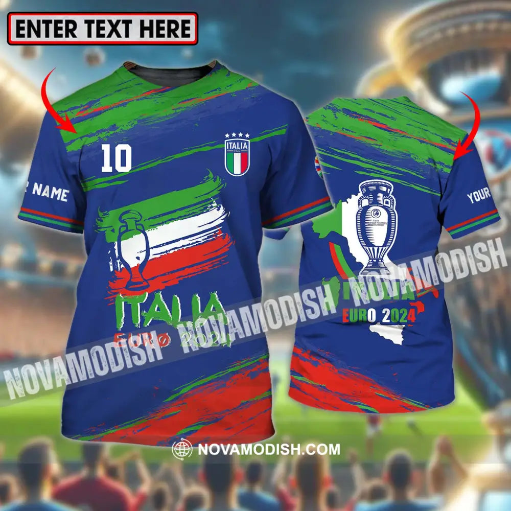 Unisex Shirt - Custom Name And Number Shirt Euro 2024 Shirt Italy Team Cup T-shirt