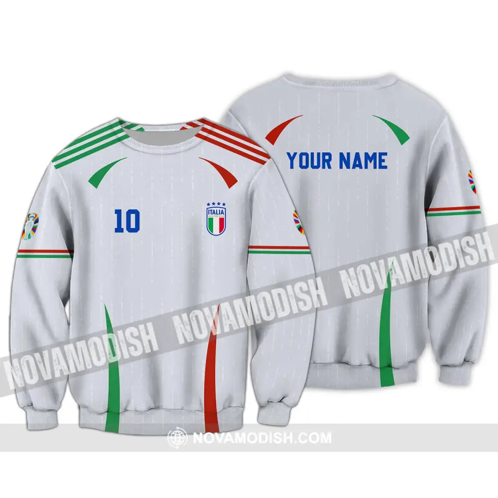 Unisex Shirt - Custom Name And Number Shirt Euro 2024 Shirt Italy Team Long Sleeve / S T-shirt