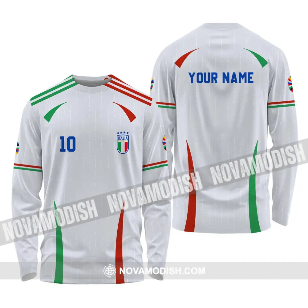 Unisex Shirt - Custom Name And Number Shirt Euro 2024 Shirt Italy Team Long Sleeve Shirt / S T-shirt