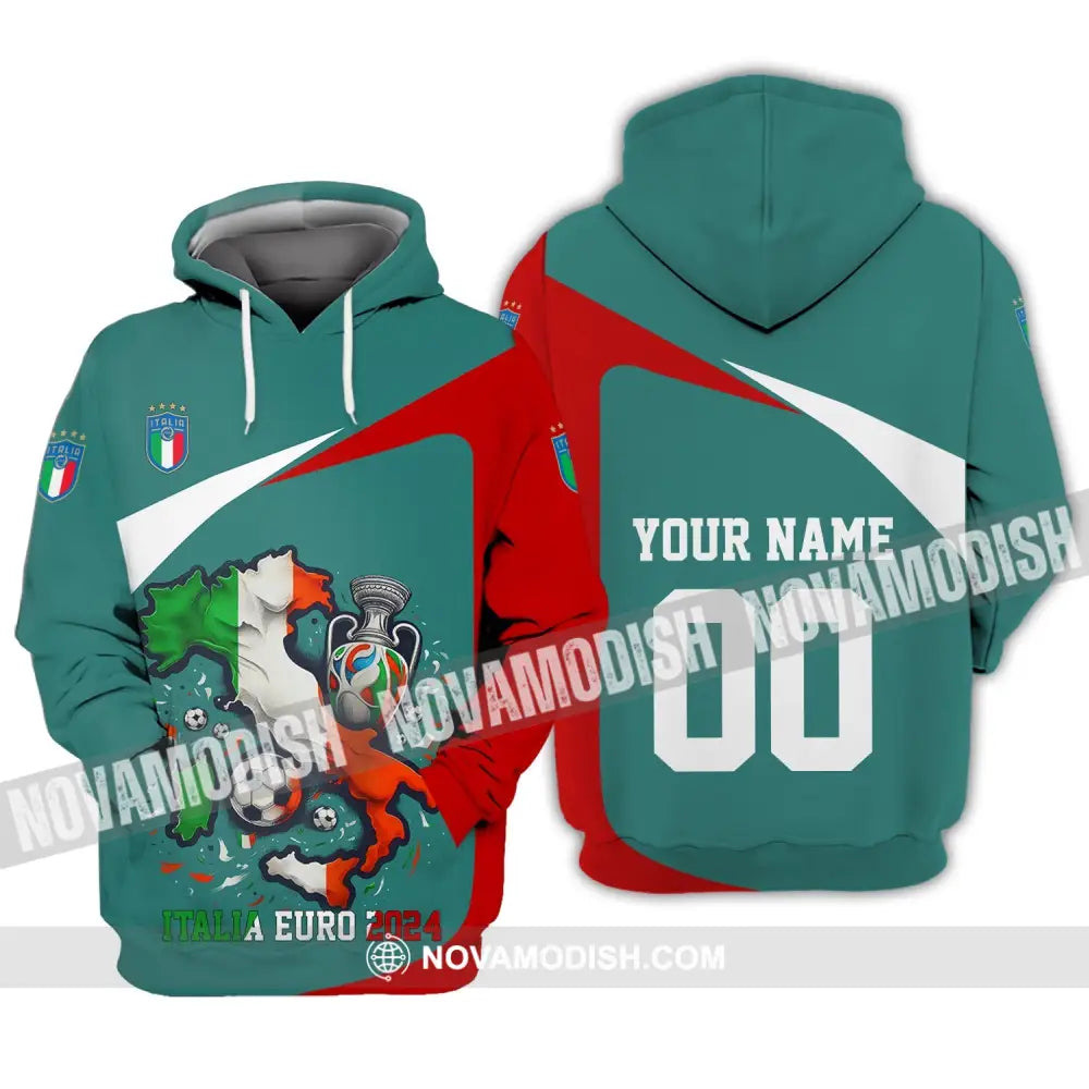 Unisex Shirt - Custom Name And Number Euro 2024 Italy Team Lover Shirt Hoodie / S T-shirt