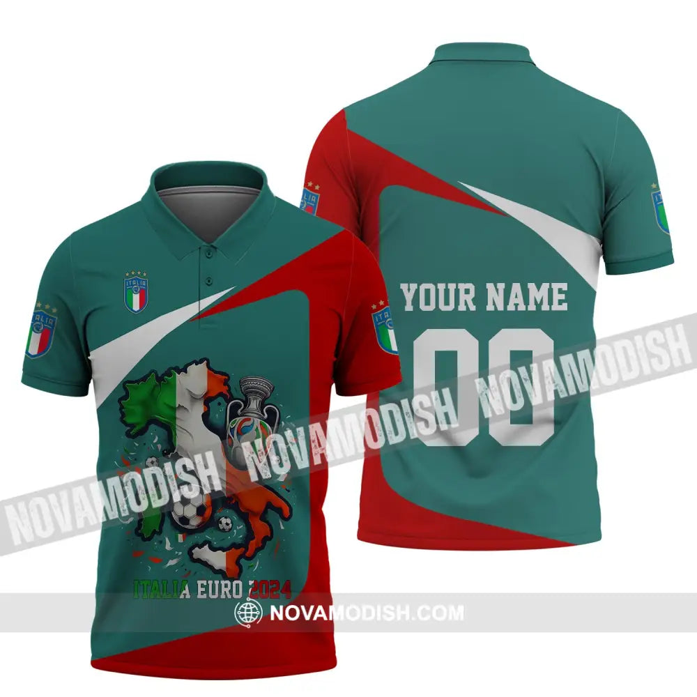 Unisex Shirt - Custom Name And Number Euro 2024 Italy Team Lover Shirt Polo Shirt / S T-shirt
