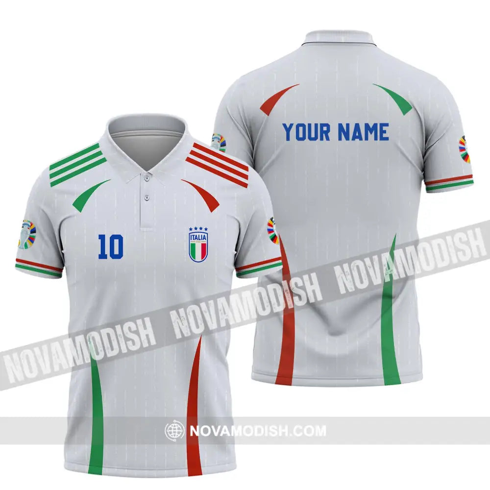 Unisex Shirt - Custom Name And Number Shirt Euro 2024 Shirt Italy Team Polo Shirt / S T-shirt