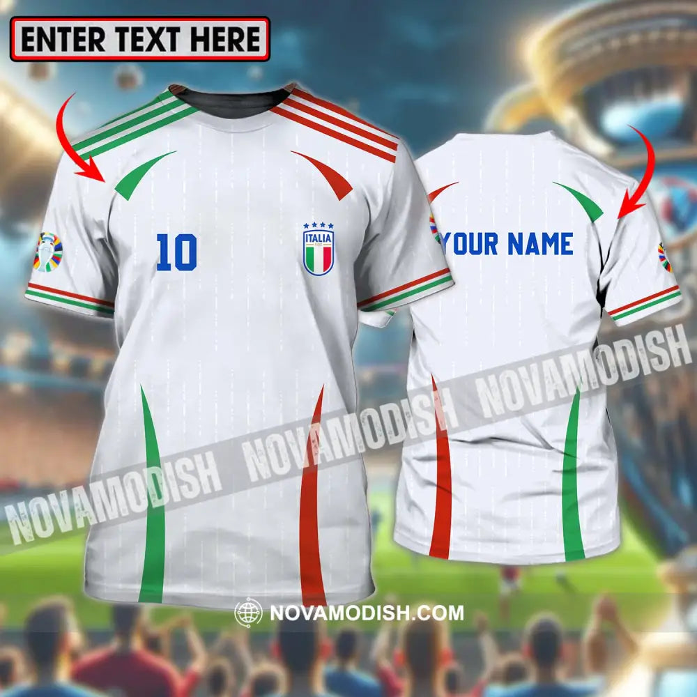 Unisex Shirt - Custom Name And Number Shirt Euro 2024 Shirt Italy Team T-shirt