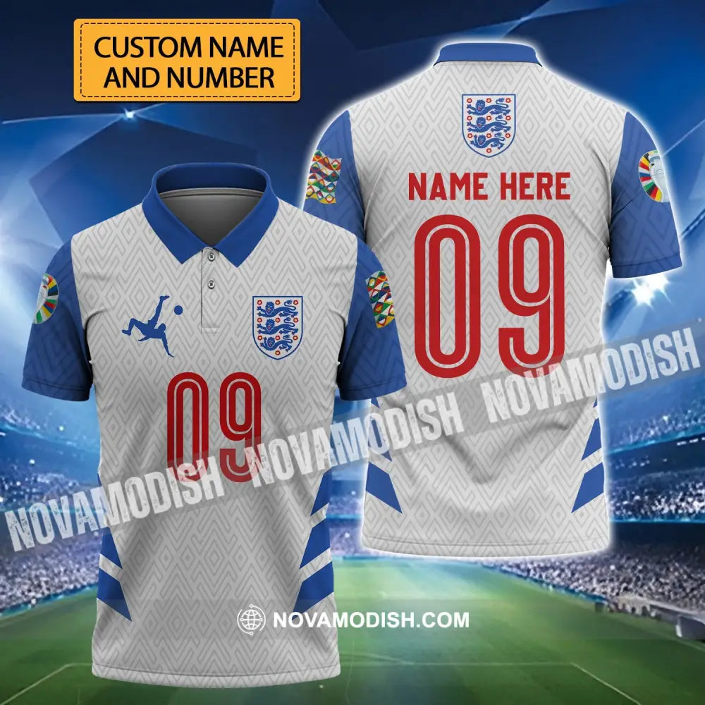 Unisex Shirt - Custom Name And Number Shirt Euro 2024 Logo England Team T-shirt