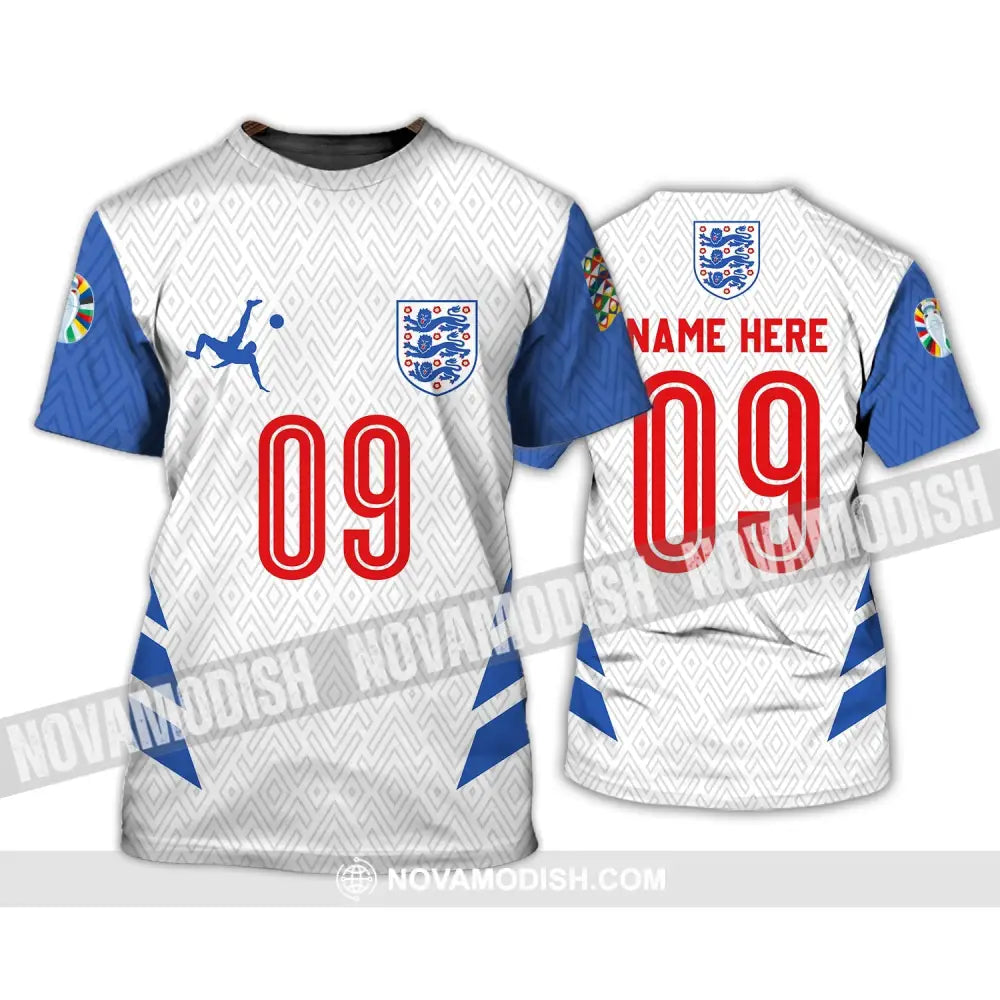 Unisex Shirt - Custom Name And Number Shirt Euro 2024 Logo England Team T-Shirt / S T-shirt