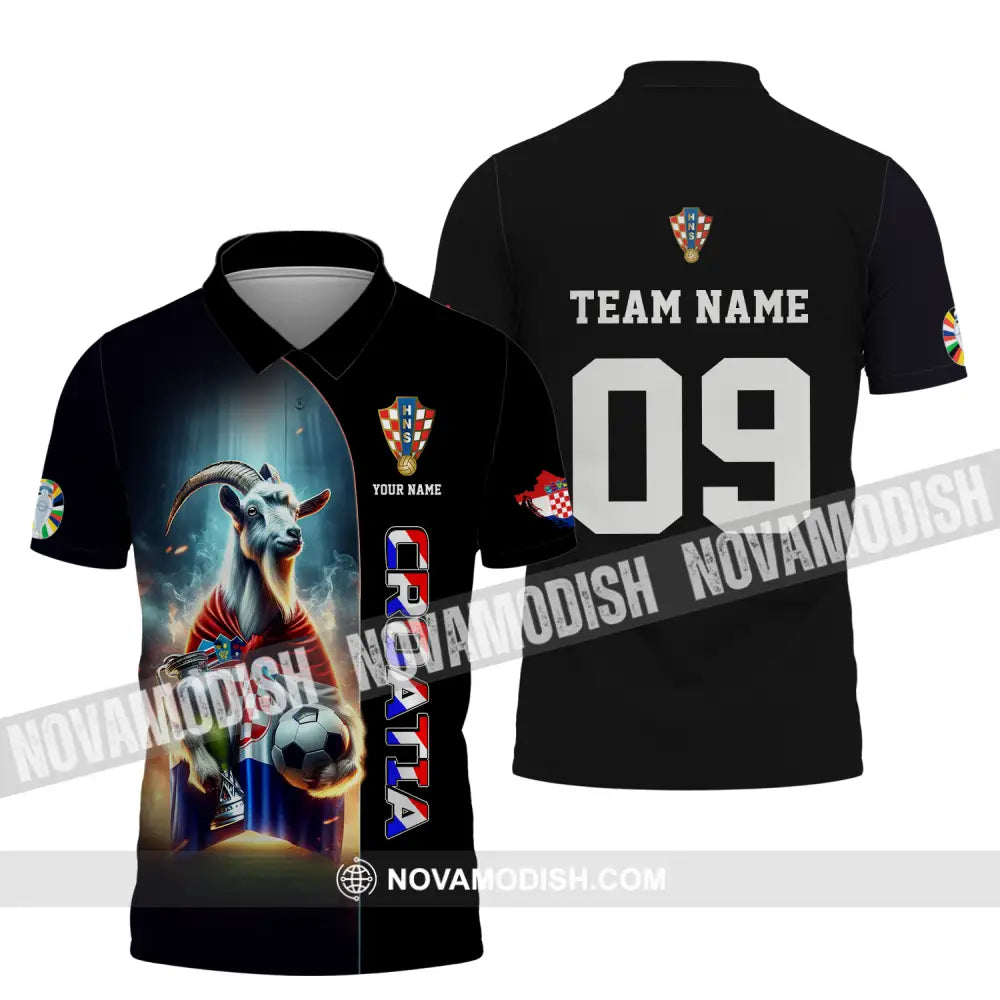Unisex Shirt - Custom Name And Number Euro 2024 Shirt National Team Croatia Polo Shirt / S T-shirt