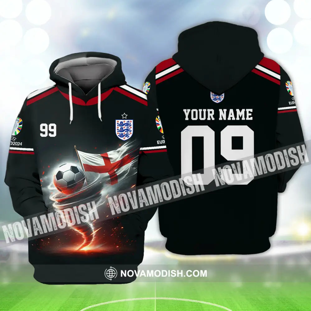 Unisex Shirt - Custom Name And Number Shirt Euro 2024 National Team England Hoodie / S T-shirt