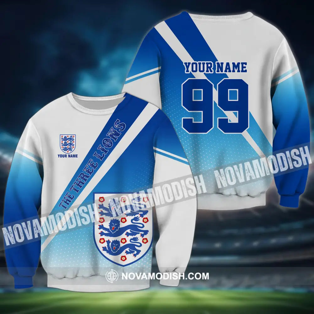 Unisex Shirt - Custom Name And Number Shirt Euro 2024 National Team England Team Long Sleeve / S T-shirt