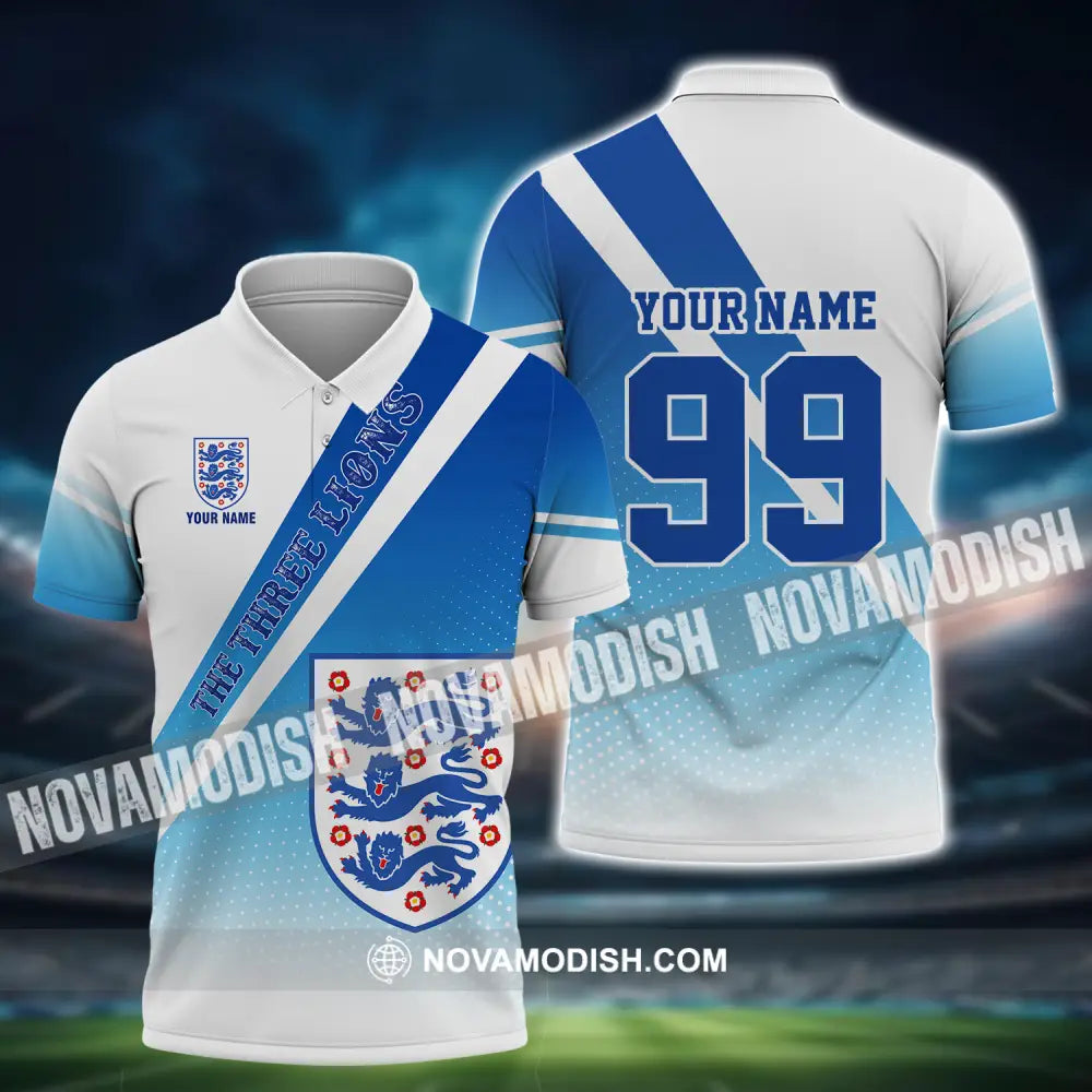 Unisex Shirt - Custom Name And Number Shirt Euro 2024 National Team England Team Polo Shirt / S T-shirt