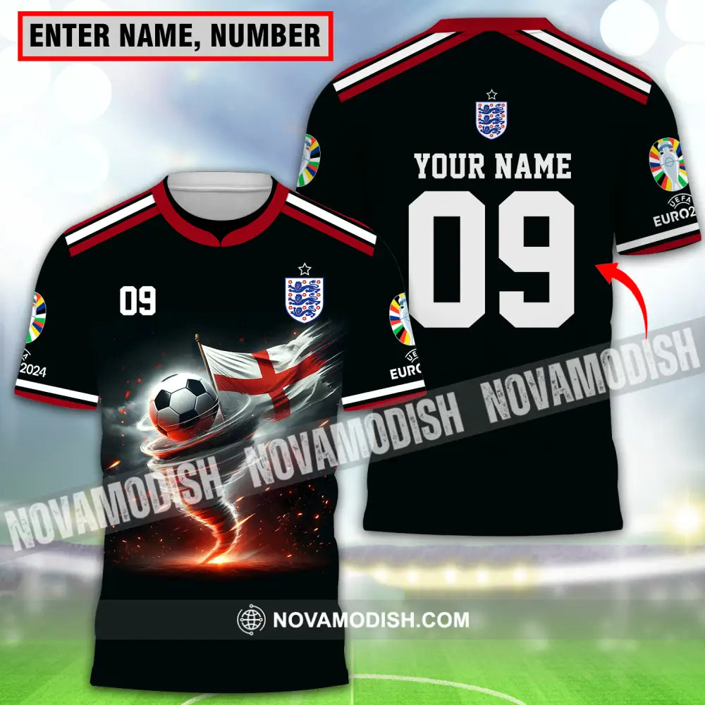 Unisex Shirt - Custom Name And Number Shirt Euro 2024 National Team England T-shirt