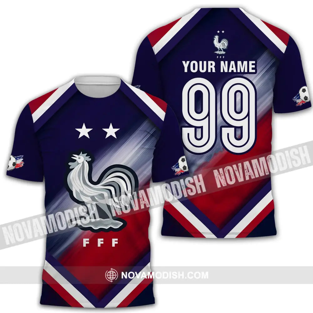 Unisex Shirt - Custom Name And Number Shirt Euro 2024 National Team France FFF T-Shirt / S T-shirt