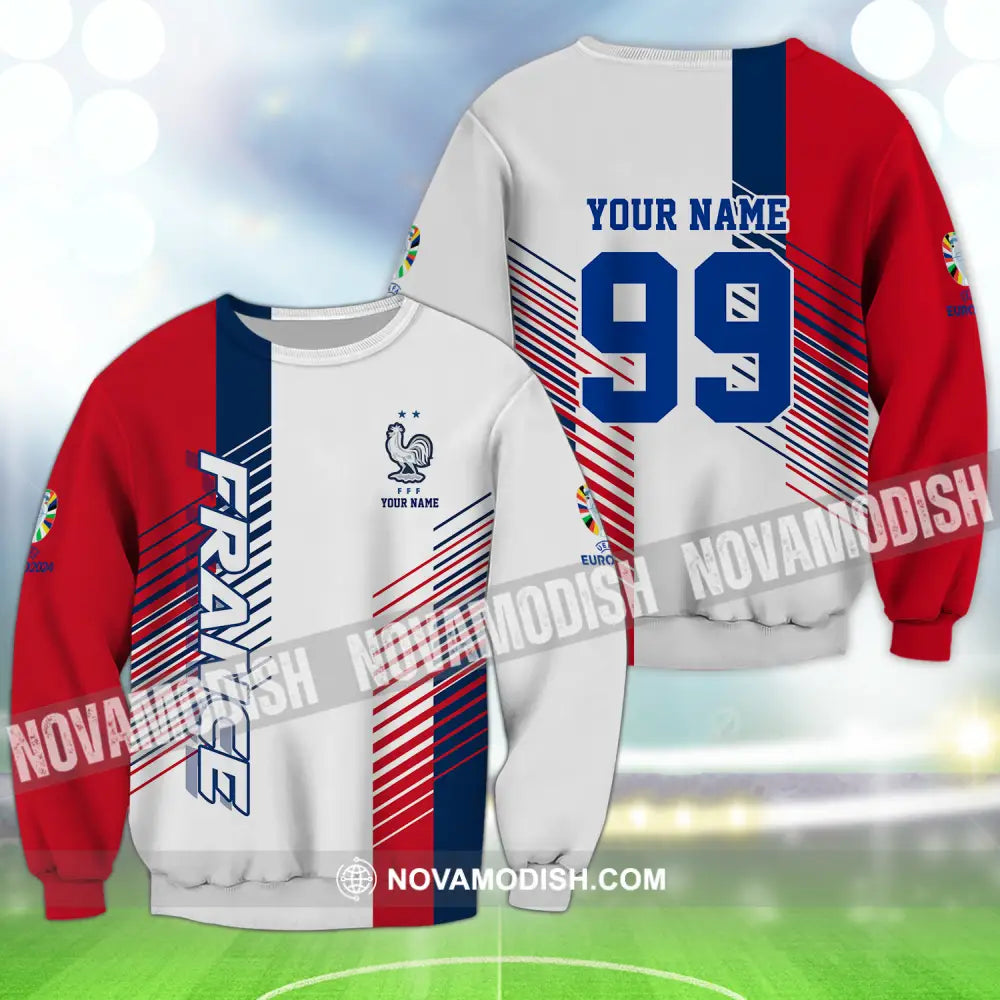 Unisex Shirt - Custom Name And Number Shirt Euro 2024 National Team France Team Long Sleeve / S T-shirt