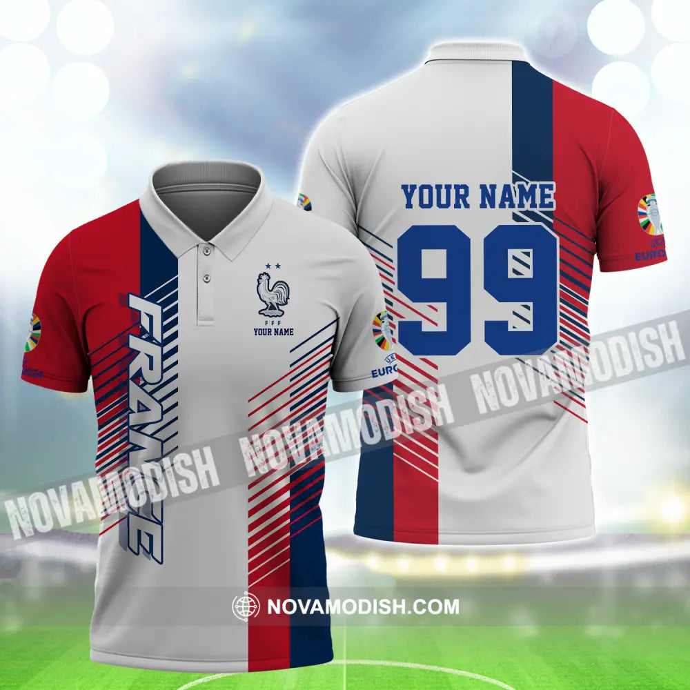 Unisex Shirt - Custom Name And Number Shirt Euro 2024 National Team France Team Polo Shirt / S T-shirt