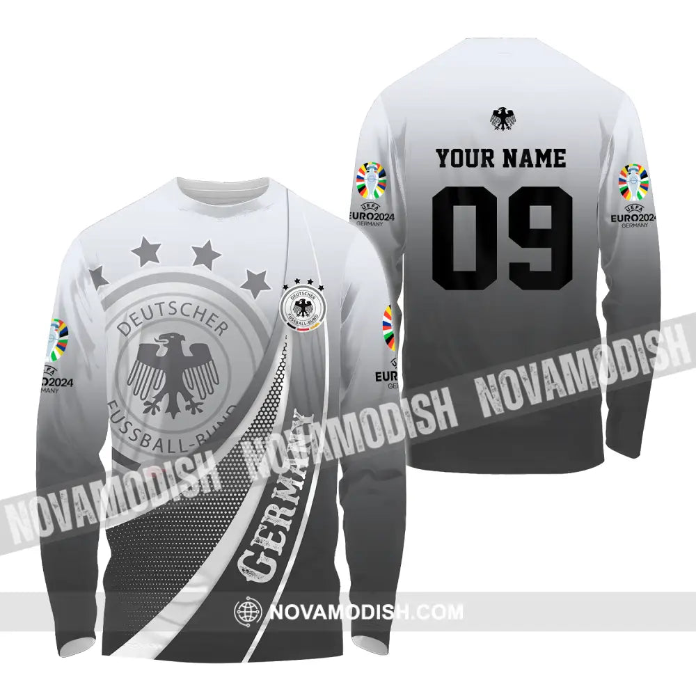 Unisex Shirt - Custom Name And Number Shirt Euro 2024 National Team Germany Deutsche Long Sleeve Shirt / S T-shirt