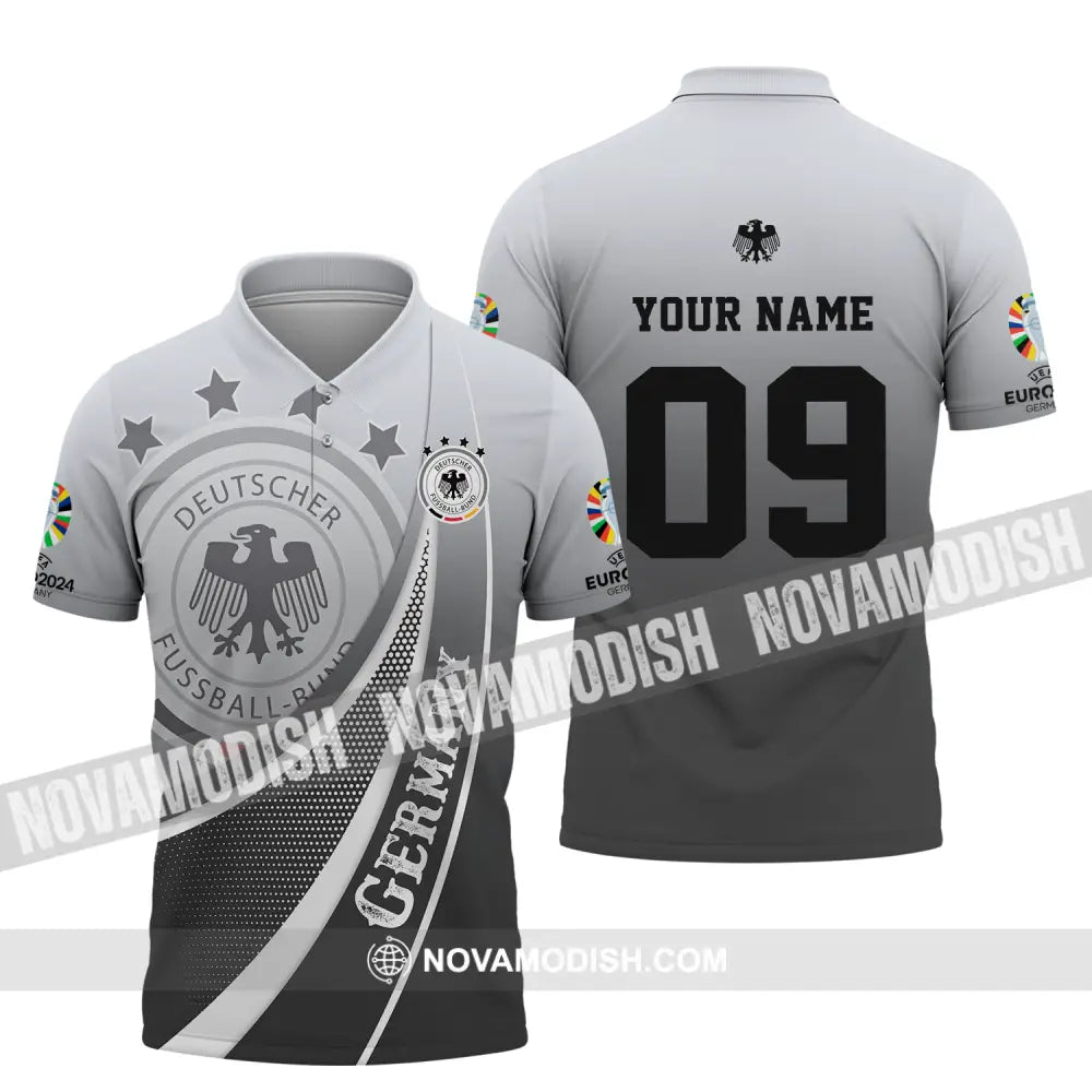 Unisex Shirt - Custom Name And Number Shirt Euro 2024 National Team Germany Deutsche Polo Shirt / S T-shirt
