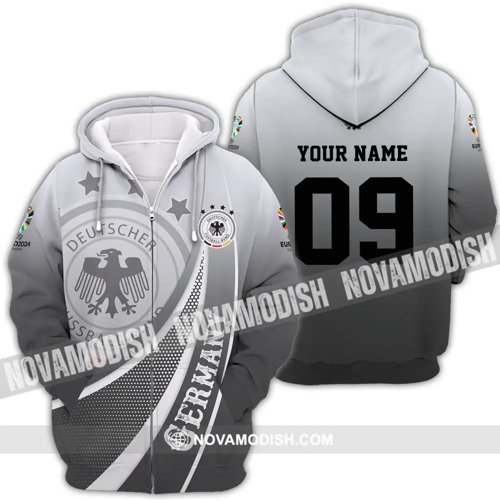Unisex Shirt - Custom Name And Number Shirt Euro 2024 National Team Germany Deutsche Zipper Hoodie / S T-shirt