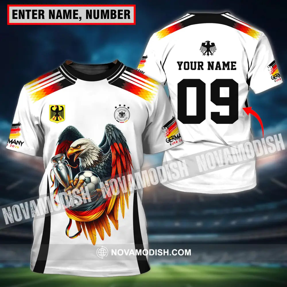 Unisex Shirt - Custom Name And Number Euro 2024 Shirt National Team Germany Eagle Hugs The Ball T-shirt