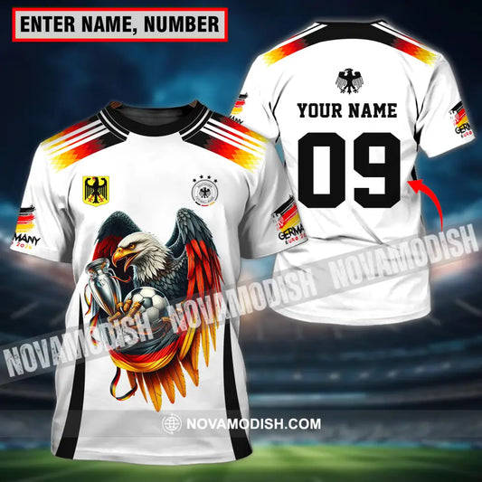 Unisex Shirt - Custom Name And Number Euro 2024 Shirt National Team Germany Eagle Hugs The Ball T-shirt