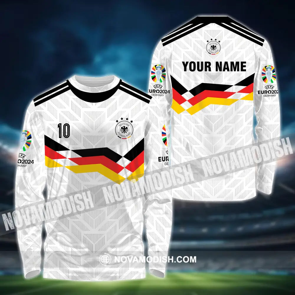 Unisex Shirt - Custom Name And Number Shirt Euro 2024 National Team Germany Long Sleeve Shirt / S T-shirt