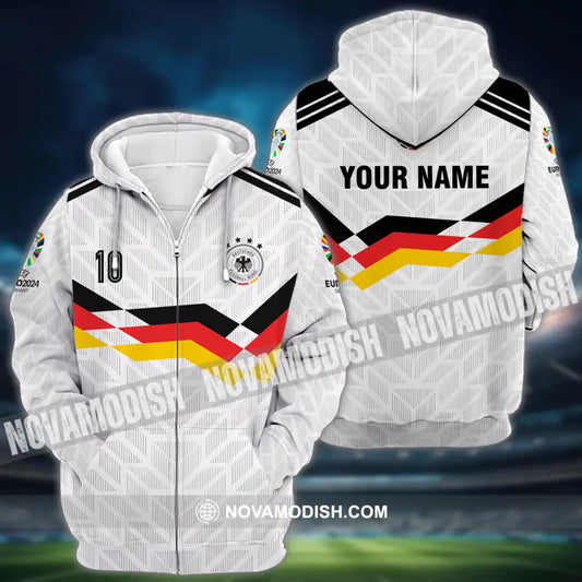 Unisex Shirt - Custom Name And Number Shirt Euro 2024 National Team Germany Zipper Hoodie / S T-shirt