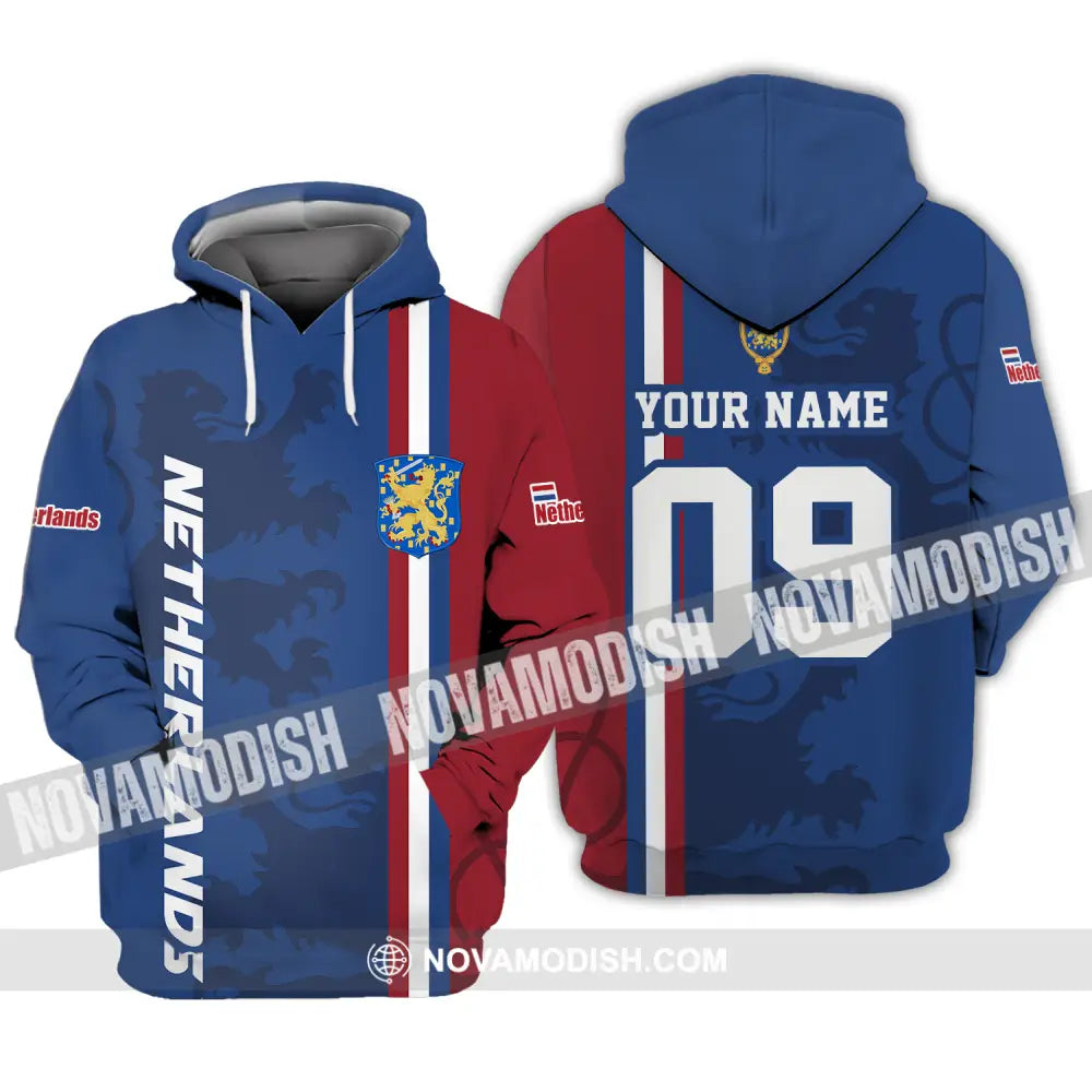 Unisex Shirt - Custom Name And Number Euro 2024 Shirt National Team Netherlands Flag Color Hoodie / S T-shirt