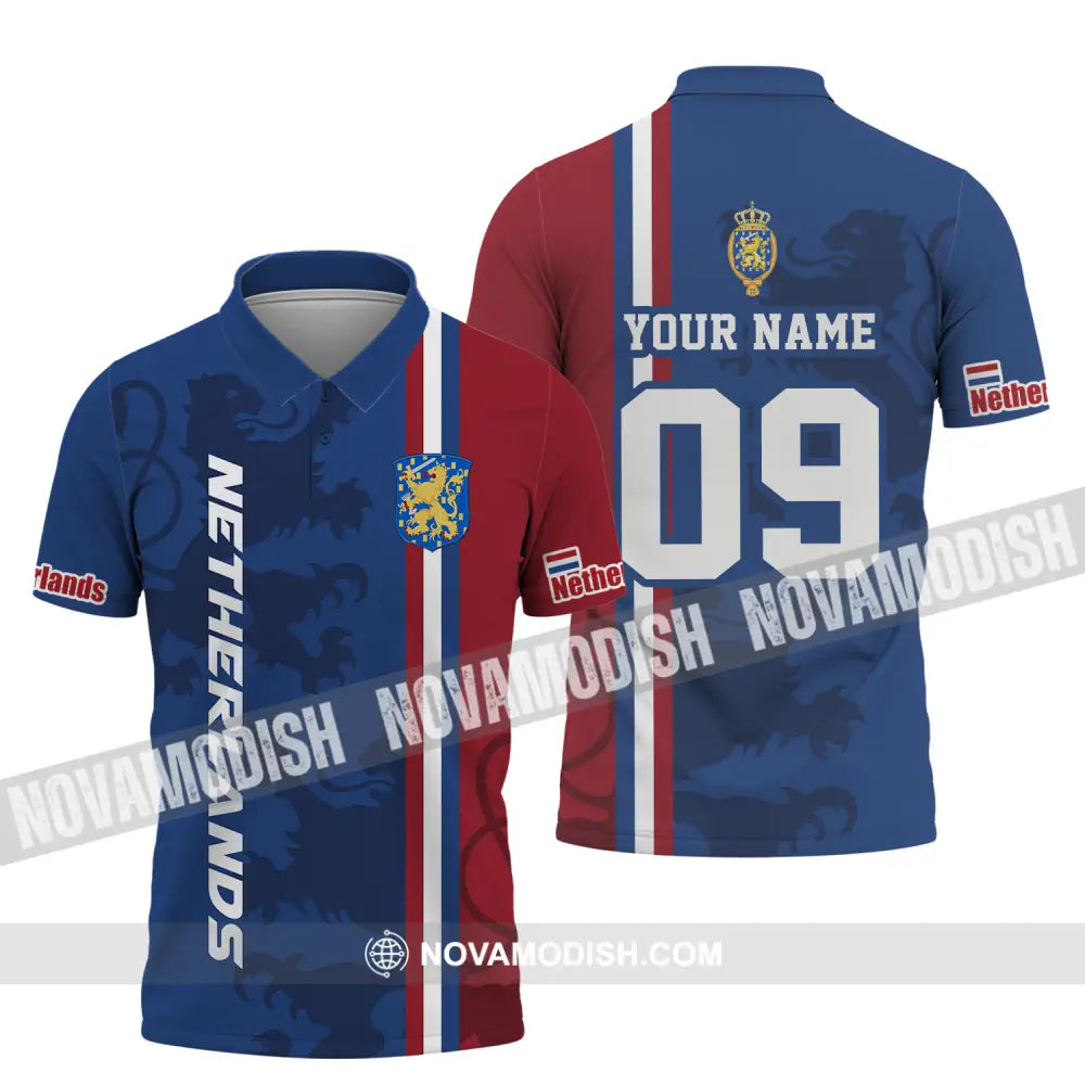 Unisex Shirt - Custom Name And Number Euro 2024 Shirt National Team Netherlands Flag Color Polo Shirt / S T-shirt