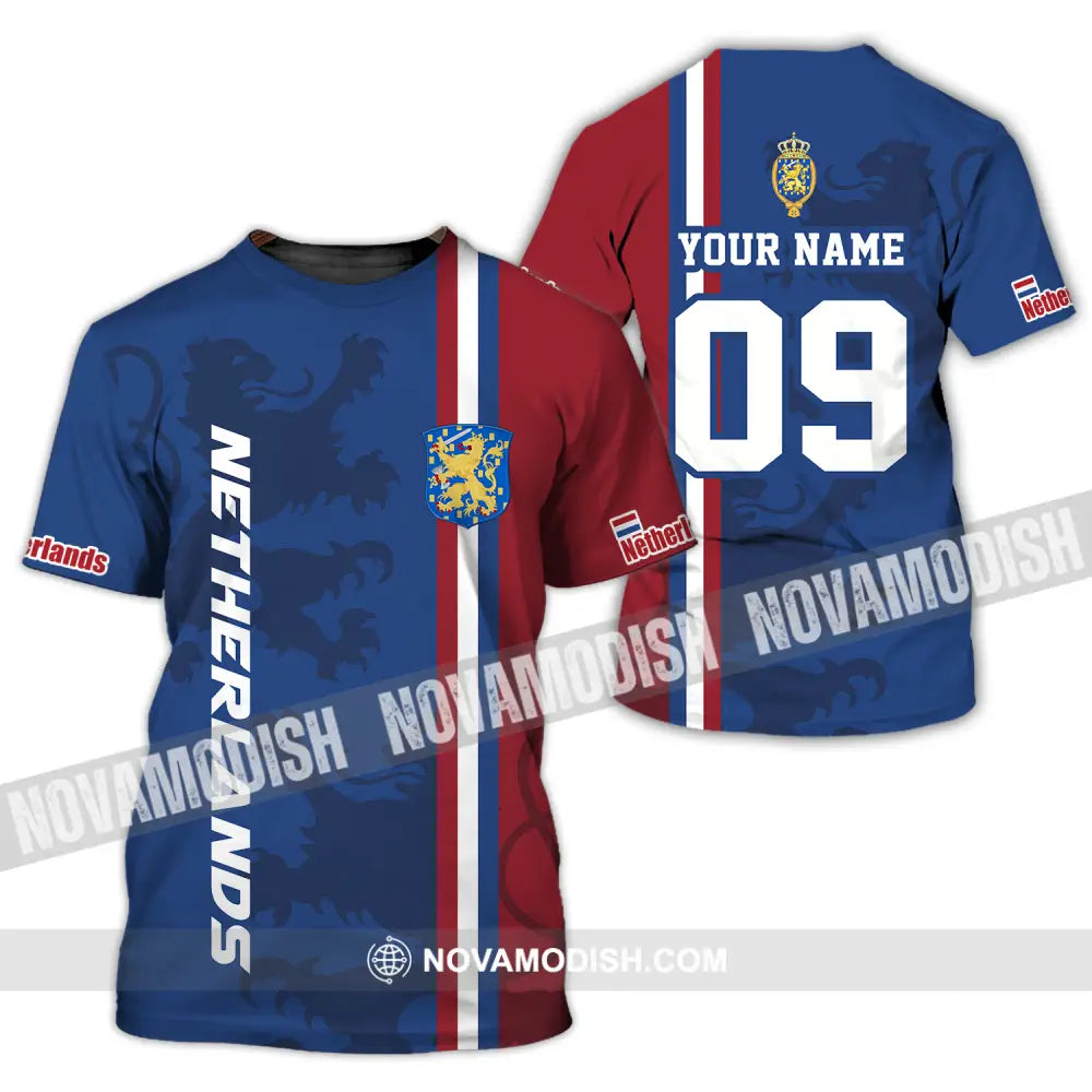 Unisex Shirt - Custom Name And Number Euro 2024 Shirt National Team Netherlands Flag Color T-Shirt / S T-shirt