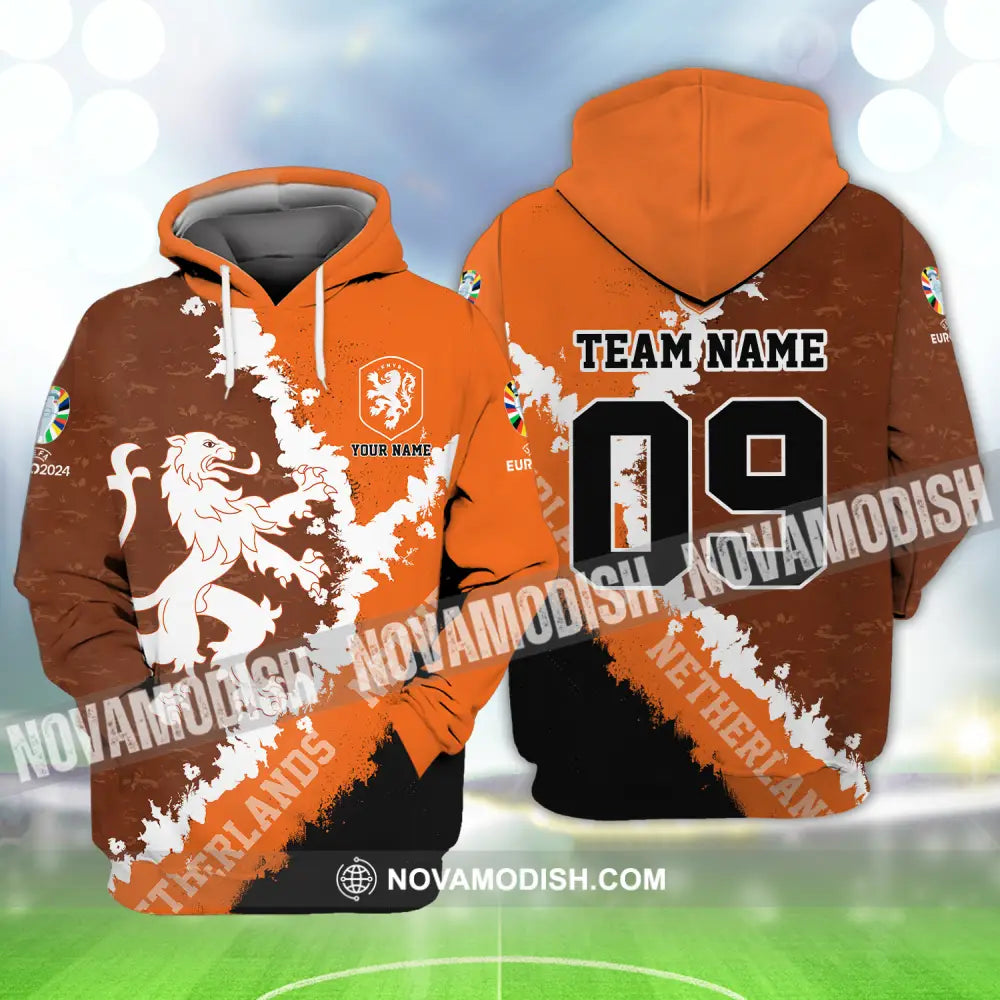 Unisex Shirt - Custom Name And Number Shirt Euro 2024 National Team Netherlands Hoodie / S T-shirt