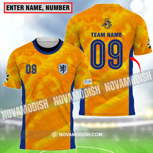 Unisex Shirt - Custom Name And Number Shirt Euro 2024 National Team Netherlands KNVB T-shirt