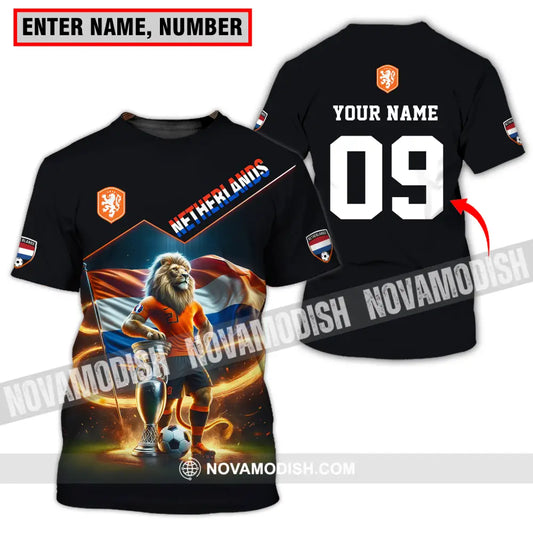 Unisex Shirt - Custom Name And Number Shirt Euro 2024 National Team Netherlands Lion T-shirt