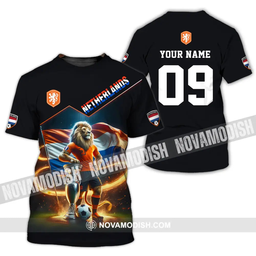 Unisex Shirt - Custom Name And Number Shirt Euro 2024 National Team Netherlands Lion T-Shirt / S T-shirt