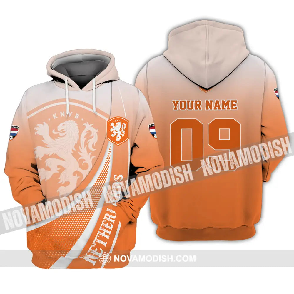 Unisex Shirt - Custom Name And Number Shirt Euro 2024 National Team Netherlands Orange Shirt Hoodie / S T-shirt