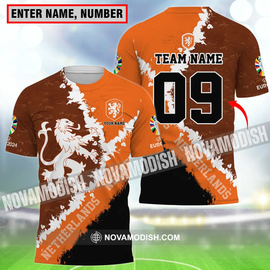 Unisex Shirt - Custom Name And Number Shirt Euro 2024 National Team Netherlands T-shirt