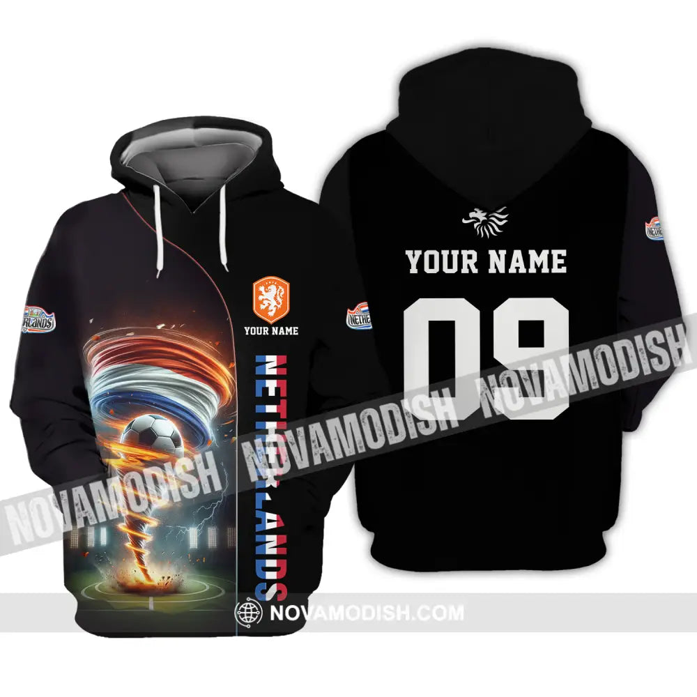 Unisex Shirt - Custom Name And Number Euro 2024 Shirt National Team Netherlands Tornado Hoodie / S T-shirt